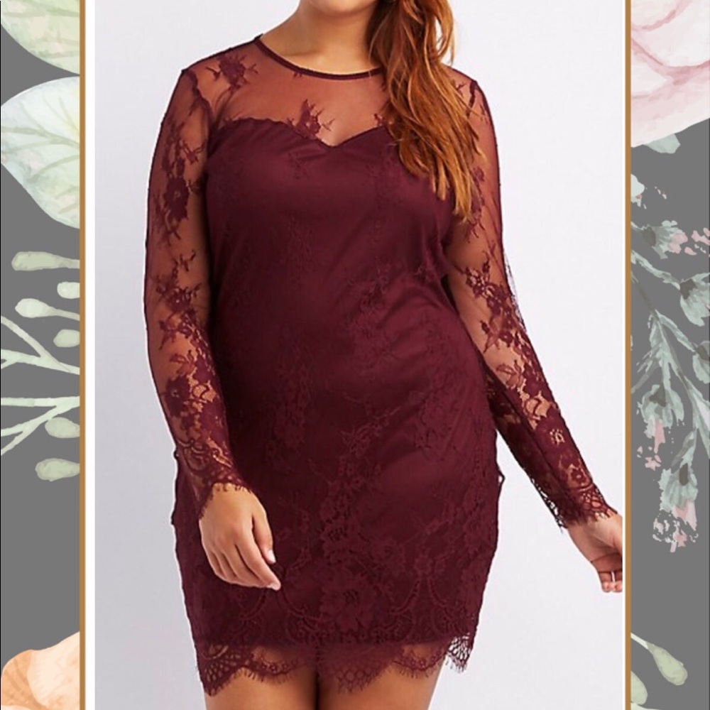 💕Plus size Eyelash Lace BodyCon Dress💕
